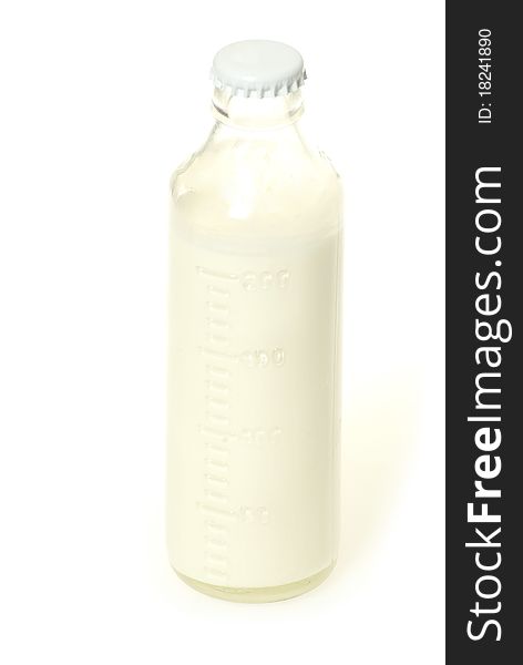 Milk bottle isolated on white