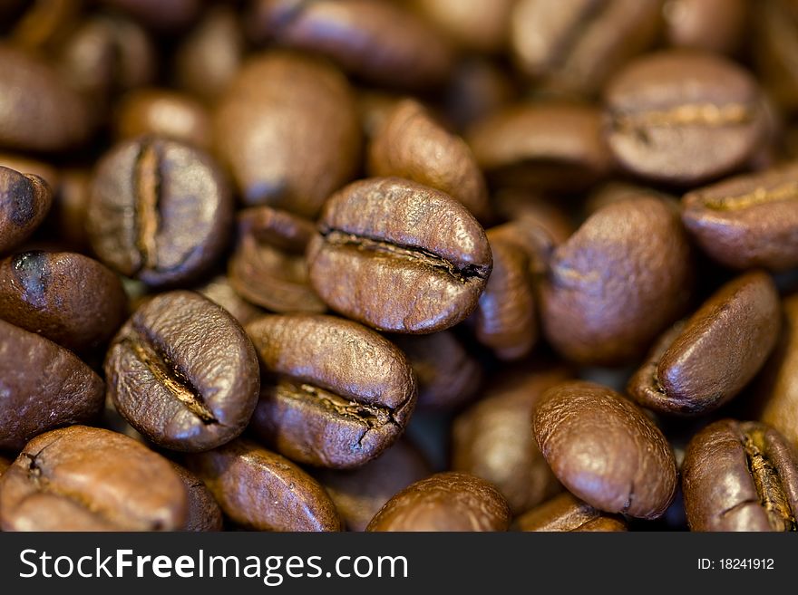 Close-up of so many coffee beans