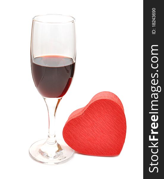 Glasses of red wine with white background