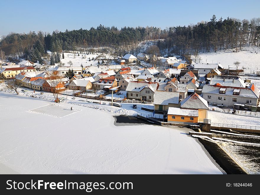 Small historical village Zareci in Czech Republic