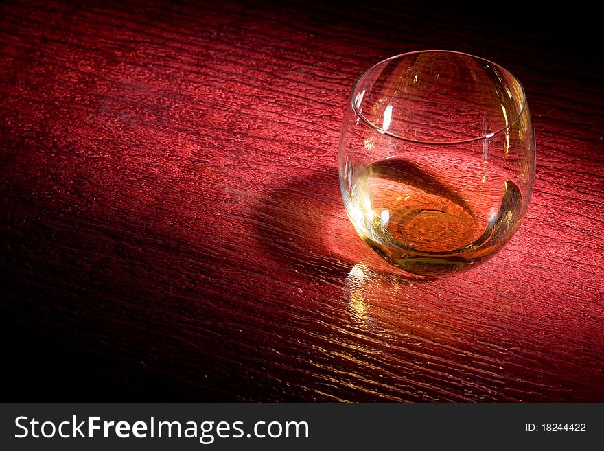 Whiskey On Red Glasstable