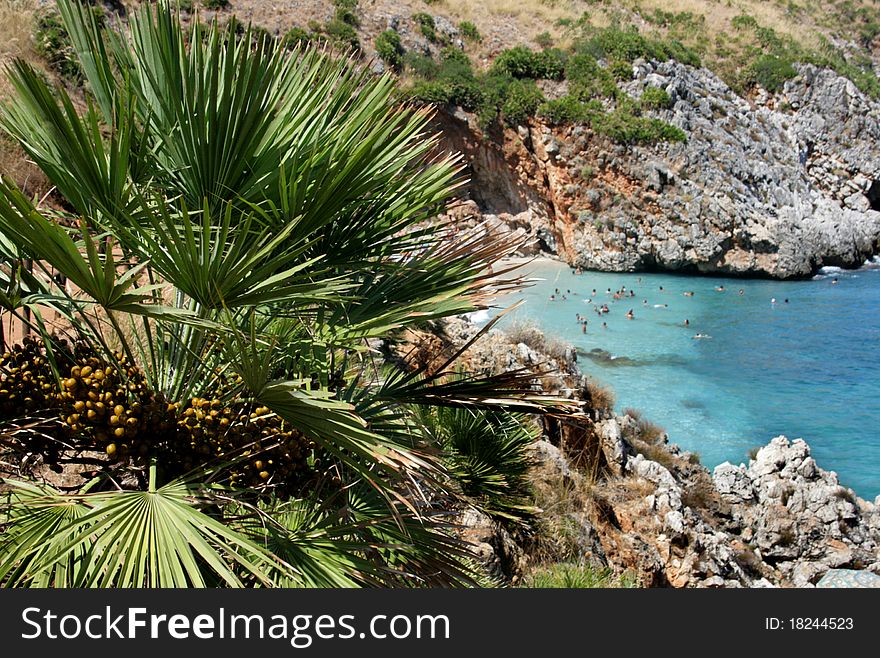 Tipical mediterranean beach and coast on summer.