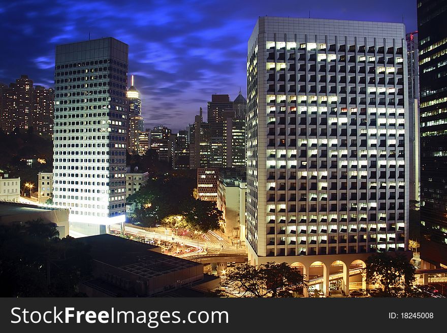 Night time shot of Hong Kong. Night time shot of Hong Kong