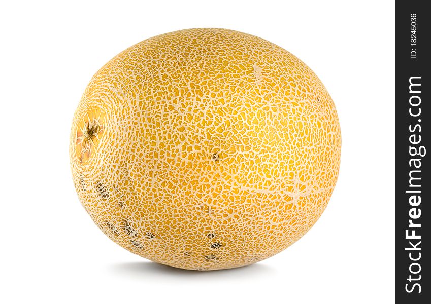 Ripe cantaloupe isolated on a white background