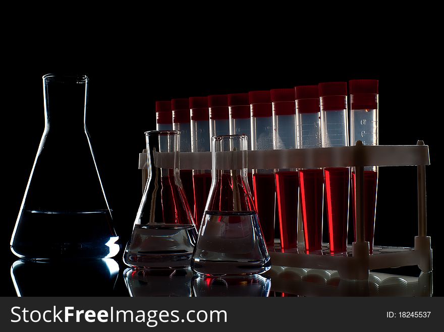 Set of laboratory equipment. Studio shot. Set of laboratory equipment. Studio shot.