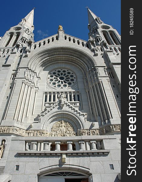 Front view of details of St-Anne-Beaupre Basilica in Quebec, Canada. Front view of details of St-Anne-Beaupre Basilica in Quebec, Canada.
