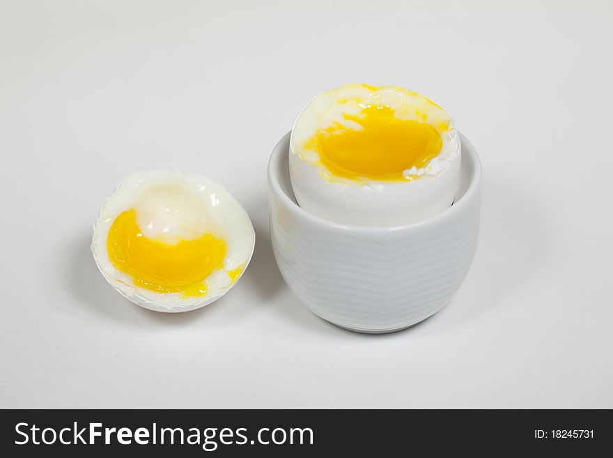 One egg, isolated on a white background. One egg, isolated on a white background.