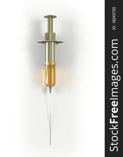 3d render of medical syringe