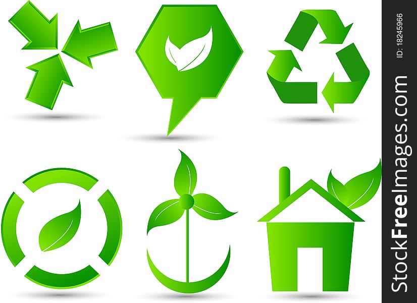 Vector set of eco icons or elements
