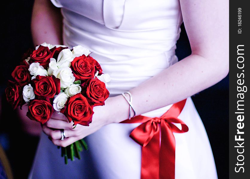 Bride Holds Her Bouquet During Wedding Ceremony