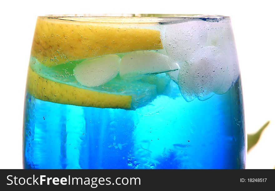 Bubbly lemon drink isolated on white background. Bubbly lemon drink isolated on white background.