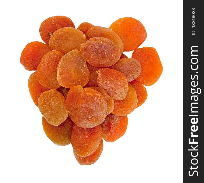 Dried apricots in isolated on a white background