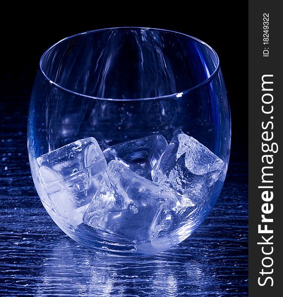 Photo of glass with icecubes. Photo of glass with icecubes