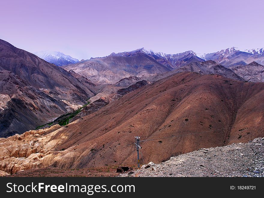 Unique colors of mountain landscape in a Himalayan region. Unique colors of mountain landscape in a Himalayan region.