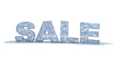 3d Sale Text - Frozen 3d Ice Sign Stock Photo