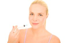 Woman With Syringe Of Botox Royalty Free Stock Photo Woman With Syringe Of Botox Royalty Free Stock Photo