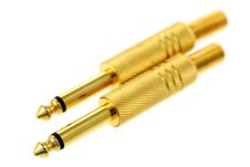 Gold Plated Audio Connectors Stock Photography Gold Plated Audio Connectors Stock Photography