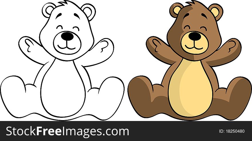 Teddy bear doll, vector format available