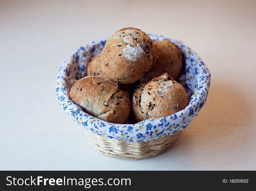 Bread buns in the basket