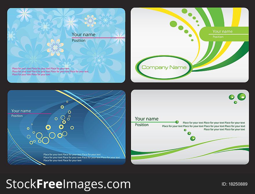 Set of colorful business cards. Set of colorful business cards
