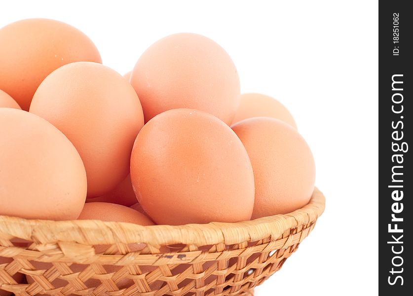 Fresh brown eggs on white background. Fresh brown eggs on white background.