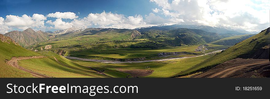 This is mountain landscape panorama, Caucasus