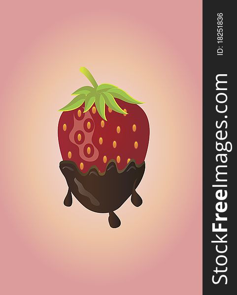 Juicy Red Strawberry Dipped In Chocolate