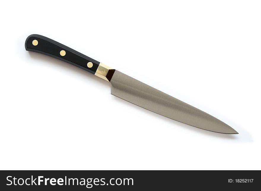 Nice modern kitchen knife isolated on white with clipping path