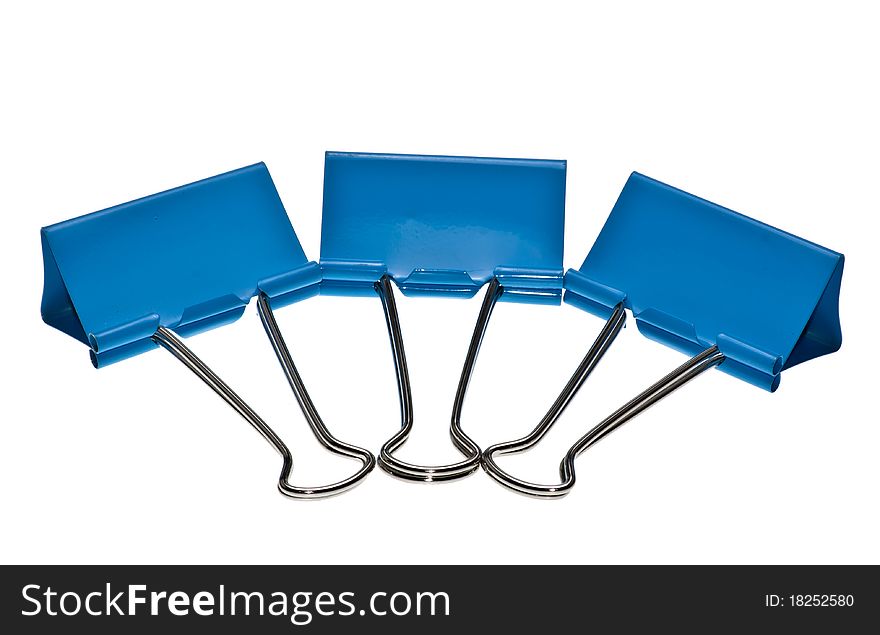 Clamps for paper isolated on white background. Clamps for paper isolated on white background