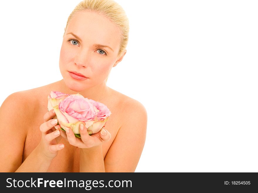 Woman with roses