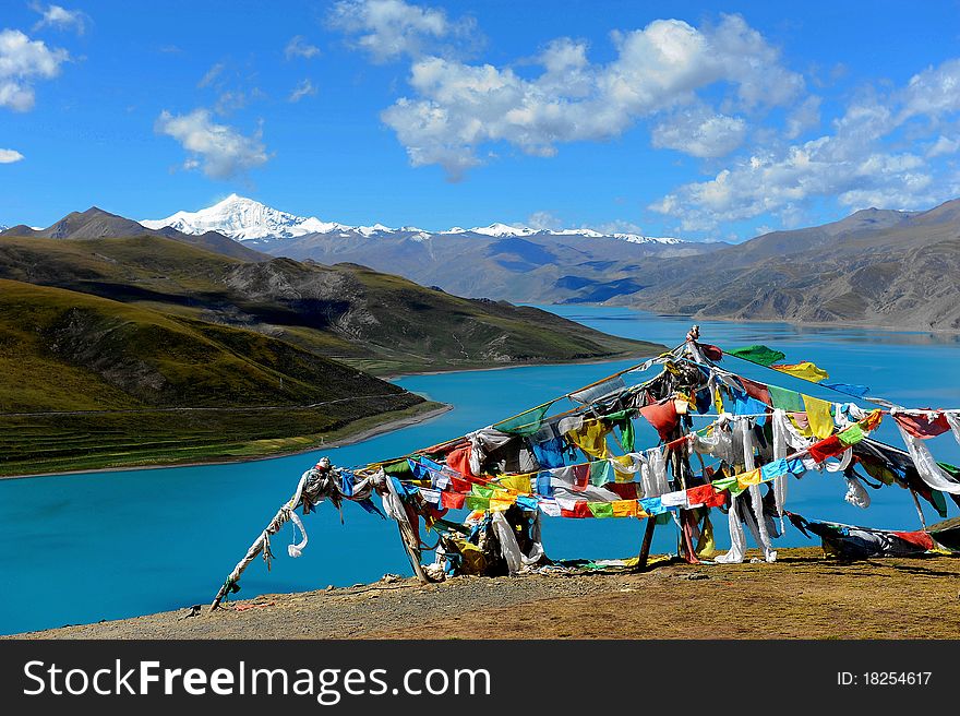 Holy Lake And Prayer Flags