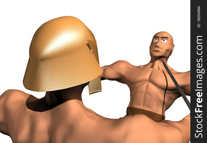3d render of fighting of two person. 3d render of fighting of two person.