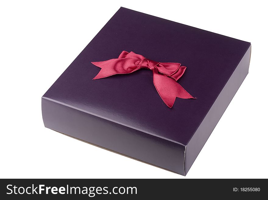 Cardboard packaging for gift dark purple on a white background.