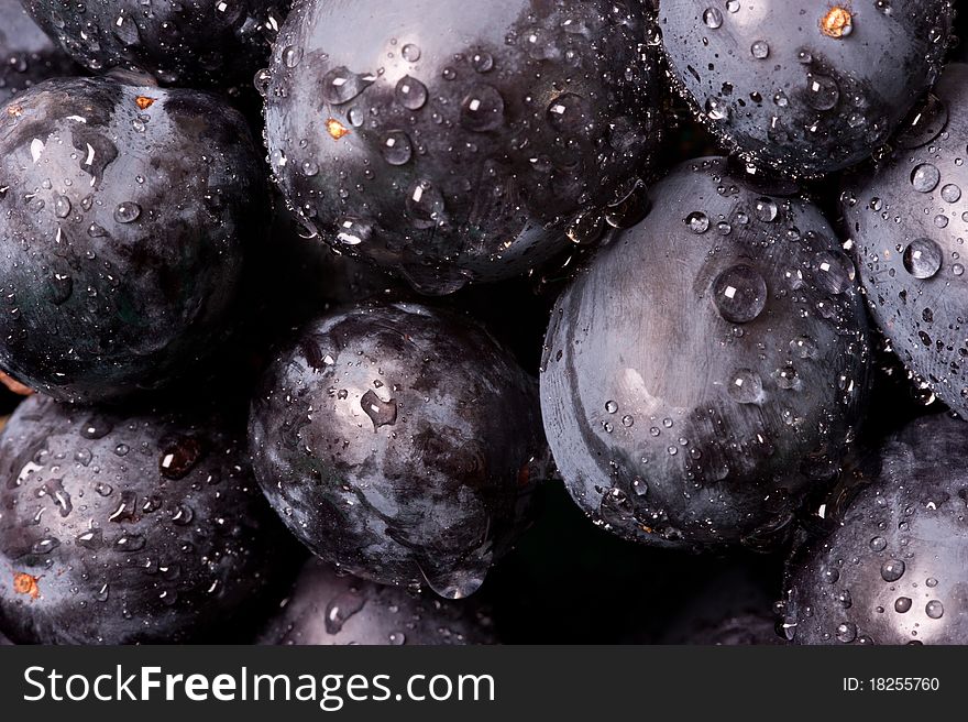 Black grapes macro picture nice for background