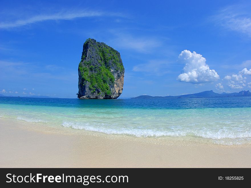 Beach. Rock In The Ocean