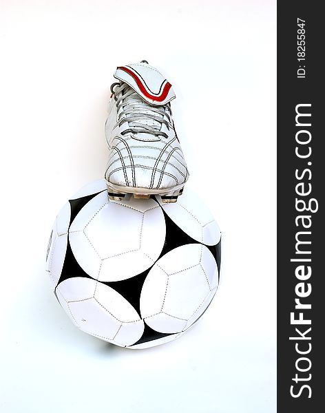 Football boots on the white background