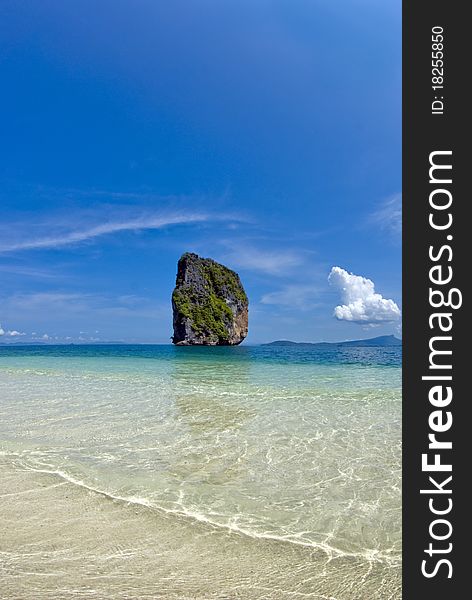 Beach. Rock In The Ocean