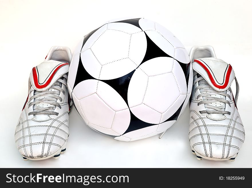 Football boots on the white background