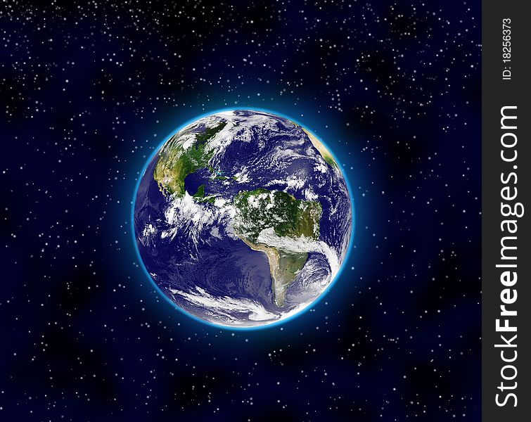 Illustration of planet Earth in space. Illustration of planet Earth in space