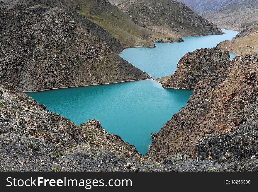 Shot at holy lake yangzhuoyong in tibetan plateau, China