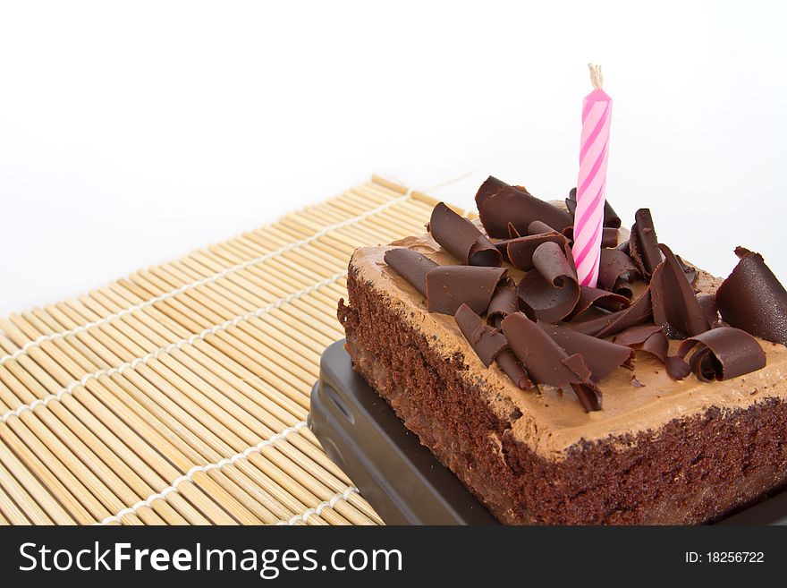 Chocolate Brithday Cake in isolated shot