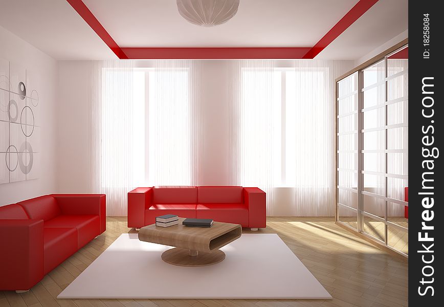Red Interior Composition