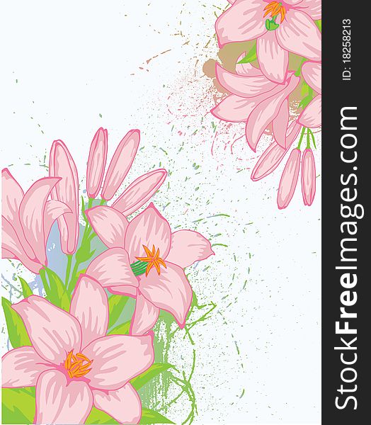 Vector Grunge Floral Background. Element for design illustration.