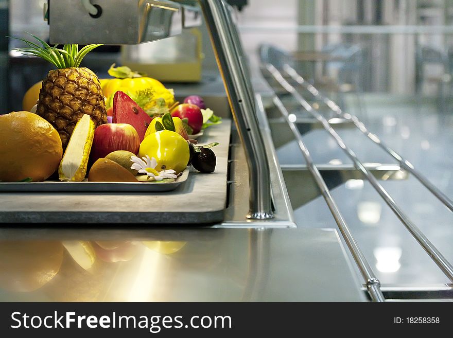 Fruits And Vegetables On A Desk