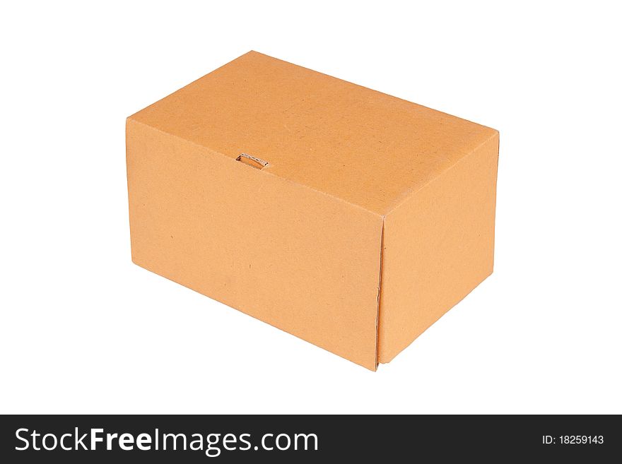 Large packing box, yellow, lying on a white background. Large packing box, yellow, lying on a white background