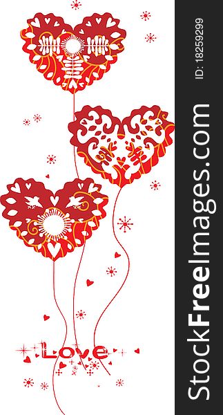 Love valentine flowers, made of holidays graphic hearts.Vector. Love valentine flowers, made of holidays graphic hearts.Vector.