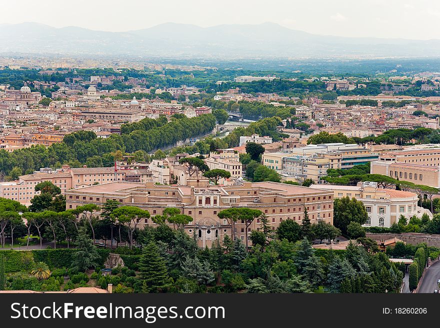 Beautiful panoramic view at Rome, Italy