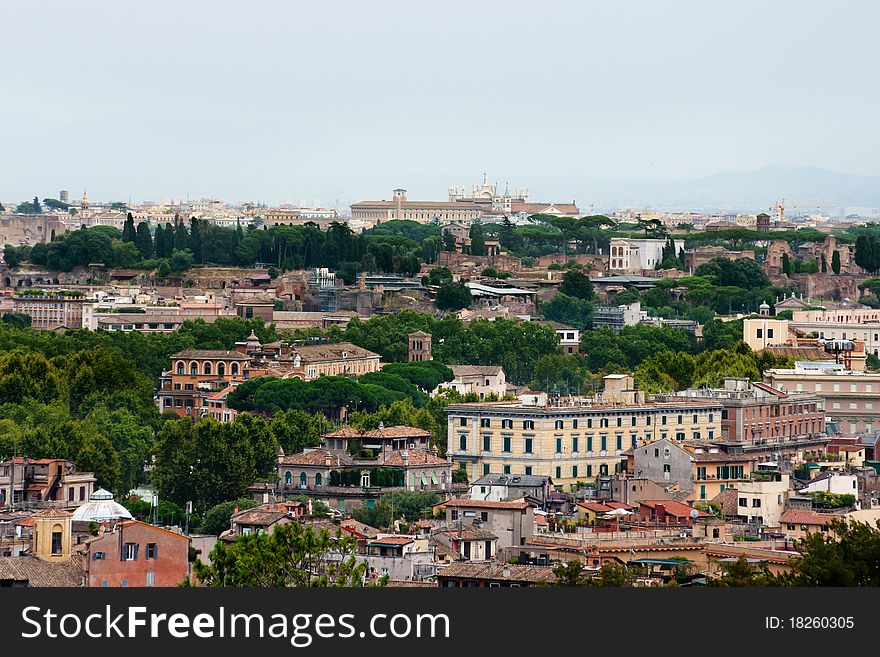 Beautiful panoramic view at Rome, Italy