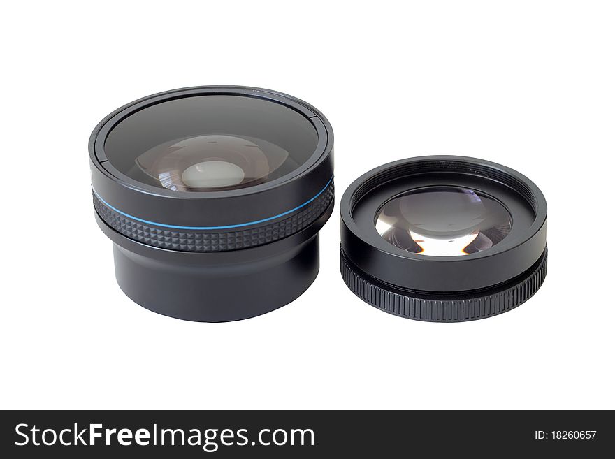 Isolated photograph of a macro-fisheye converter. Isolated photograph of a macro-fisheye converter