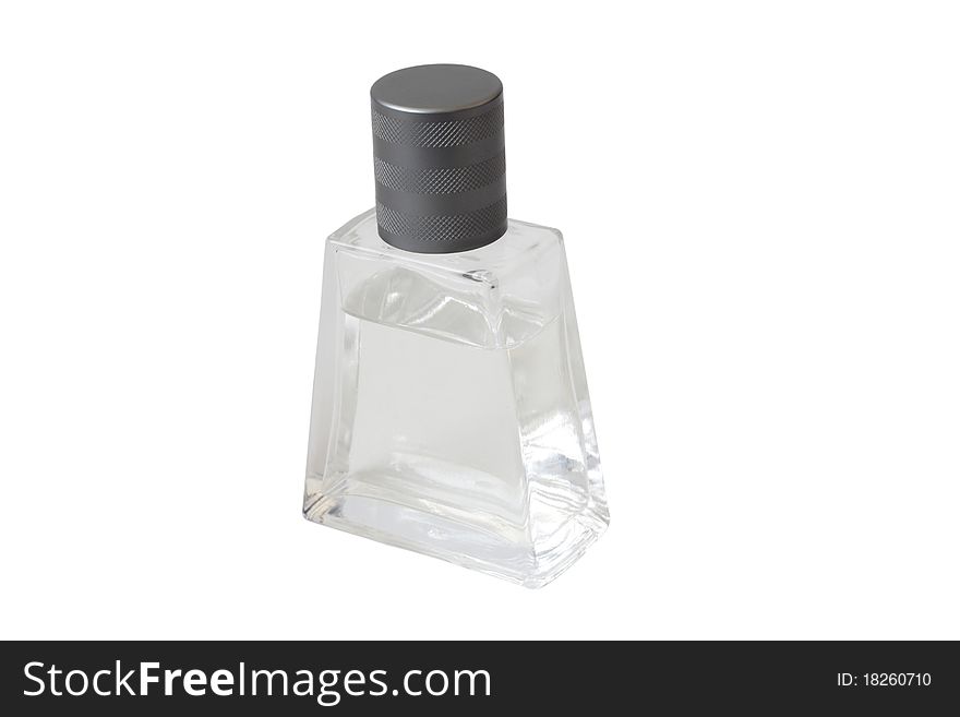 Picture of a transparent perfume bottle